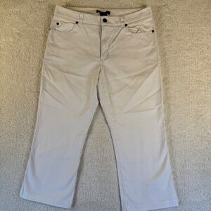 Y2K VTG The Limited Stretch Denim Pants Women's Size 10 White Crop Flare Casual